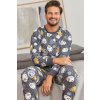 Pánské pyžamo Doctor Nap PMB.7109 (Velikost 2XL, Barva Šedá)