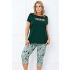 Dámské pyžamo Italian Fashion Florisa kr.r. sp.3/4 (Velikost S, Barva Zelená)
