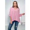 Mušelínová halenka Celeste s ohrnutými rukávy (Velikost UNI, Barva Růžová - tmavě)