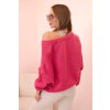 Svetr ART7090 s výstřihem do V (Velikost UNI, Barva Růžová - tmavě)