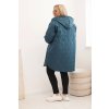 Dámská bunda 5614 Plus Size prošívaná s kapucí a nápisem HOPE (Velikost UNI, Barva Modrá - tmavě)