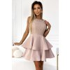 Numoco LAURA šaty s krajkou - béžová barva 205-5 (Velikost XL, Barva Béžová)