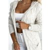 Numoco Cardigan - pelerína s kapucí a kapsami - béžový prýmek 491-1 (Velikost UNI, Barva Béžová)