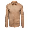 Pánská elegantní košile Dstreet DX2590 (Velikost M, Barva Hnědá)