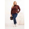 Dámský rolák Plus Size 1060 (Velikost UNI, Barva Hnědá)