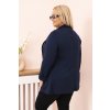 Dámské sako 21454 Plus Size s dlouhým rukávem a límcem (Velikost UNI, Barva Fialová)