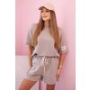 Dámská souprava Indigo s šortkami s vysokým pasem (Velikost UNI, Barva Béžová)