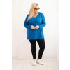 Dámská blůza Plus Size s výstřihem do V a dlouhým rukávem růžová (Velikost 2XL/3XL, Barva Růžová)