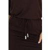 Sportovní midi šaty s kapsami a zavazováním v pase - čokoládově hnědé 13-169 (Velikost XS, Barva Hnědá)