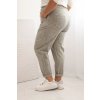 Dámské kalhoty Plus Size 8562 s viskózou a širokou gumou v pase (Velikost UNI, Barva Šedá)