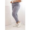Dámské kalhoty Plus Size 8562 s viskózou a širokou gumou v pase (Velikost UNI, Barva Šedá)