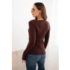 Dámský viskózový svetr s kulatým výstřihem a přiléhavým střihem (Velikost UNI, Barva Bordó)