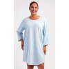 Dámské domácí šaty s tříčtvrtečním rukávem Lauren (Barva Modrá - světle, Velikost XL)