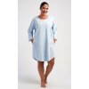 Dámské domácí šaty s tříčtvrtečním rukávem Lauren (Barva Modrá - světle, Velikost XL)