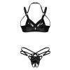 Komplet Obsessive Keira Lise 2-pcs crotchless set (Velikost S/M, Barva Černá)