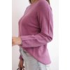 Dámský svetr IT89 z viskózy s dlouhým rukávem a kulatým výstřihem (Velikost UNI, Barva Fialová)