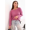 Dámský svetr IT89 z viskózy s dlouhým rukávem a kulatým výstřihem (Velikost UNI, Barva Fialová)
