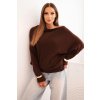 Dámský asymetrický viskózový svetr netopýří (Velikost UNI, Barva Hnědá)