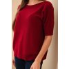 Dámský svetr z viskózy s krátkým rukávem KE (Velikost UNI, Barva Bordó)