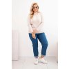Dámský svetr Plus Size 1112 se stojáčkem (Velikost UNI, Barva Šedá)