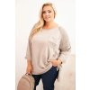 Dámská blůza Plus Size bavlněná s potiskem bordó (Velikost UNI, Barva Bordó)