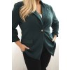 Dámské viskózové sako 21454 Plus Size s dlouhým rukávem a límcem (Velikost UNI, Barva Zelená)