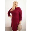 Dámské pletené šaty PLUS2 Plus Size s kapsou (Velikost UNI, Barva Smetanová)