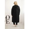 Dámská bavlněná mikina 6970 Plus Size s kapucí a kapsami (Velikost 2XL, Barva Černá)