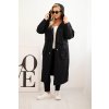 Dámská bavlněná mikina 6970 Plus Size s kapucí a kapsami (Velikost 2XL, Barva Černá)