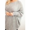 Dámský svetr Plus Size s mohairem pončo (Velikost UNI, Barva Bordó)