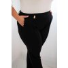 Dámské bavlněné kalhoty 6914 Plus Size s elastickým pasem (Velikost 4XL, Barva Černá)