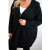 Dámská mikina Plus Size 6366 s kapucí a zipem (Velikost UNI, Barva Modrá)