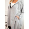 Dámská mikina Plus Size 6366 s kapucí a zipem (Velikost UNI, Barva Modrá)
