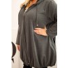 Dámská mikina Plus Size 6366 s kapucí a zipem (Velikost UNI, Barva Modrá)