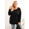 Dámská halenka Plus Size 6890 s kulatým výstřihem (Velikost 2XL/3XL, Barva Bordó)