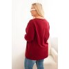 Dámská halenka Plus Size 6890 s kulatým výstřihem (Velikost 2XL/3XL, Barva Bordó)