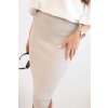 Dámská sukně z elastického viskózového úpletu (Velikost UNI, Barva Béžová)