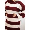 Dámské pletené šaty Plus Size pruhované (Velikost UNI, Barva Černá)