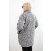 Dámský kabát ART0257 Plus Size s kapsami (Velikost UNI, Barva Béžová)