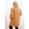 Dámský kabát ART0257 Plus Size s kapsami (Velikost UNI, Barva Béžová)