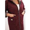 Dámská zimní prošívaná bunda Plus Size s podšívkou v leopardím vzoru a kapucí (Velikost UNI, Barva Černá)