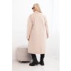 Dámský kabát Plus Size 21789 z viskózy bez zapínání a s kapsami (Velikost UNI, Barva Fialová)