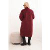 Dámský kabát Plus Size 21789 (Velikost UNI, Barva Hnědá)