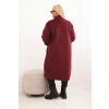Dámský kabát Plus Size 21789 z viskózy bez zapínání a s kapsami (Velikost UNI, Barva Fialová)