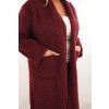 Dámský kabát Plus Size 21789 (Velikost UNI, Barva Hnědá)
