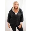 Dámská bunda Plus Size s kapucí a beránkem (Velikost UNI, Barva Šedá - tmavě)