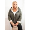 Dámská bunda Plus Size s kapucí a beránkem (Velikost UNI, Barva Šedá - tmavě)