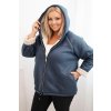 Dámská bunda Plus Size s kapucí a beránkem (Velikost UNI, Barva Šedá - tmavě)