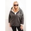 Dámská bunda Plus Size s kapucí a beránkem (Velikost UNI, Barva Modrá)
