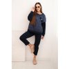 Dámský souprava z viskózy s prošívanou mikinou a kalhotami (Velikost UNI, Barva Hnědá)